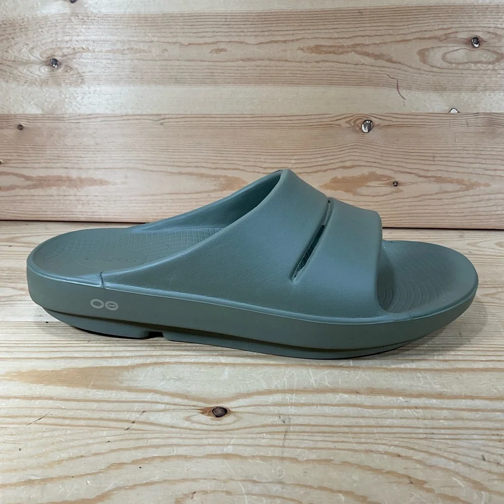 OOFOS OOahh Recovery Slide Sandal Men’s 10 Women’s 12 Foliage Green - Picture 2 of 9